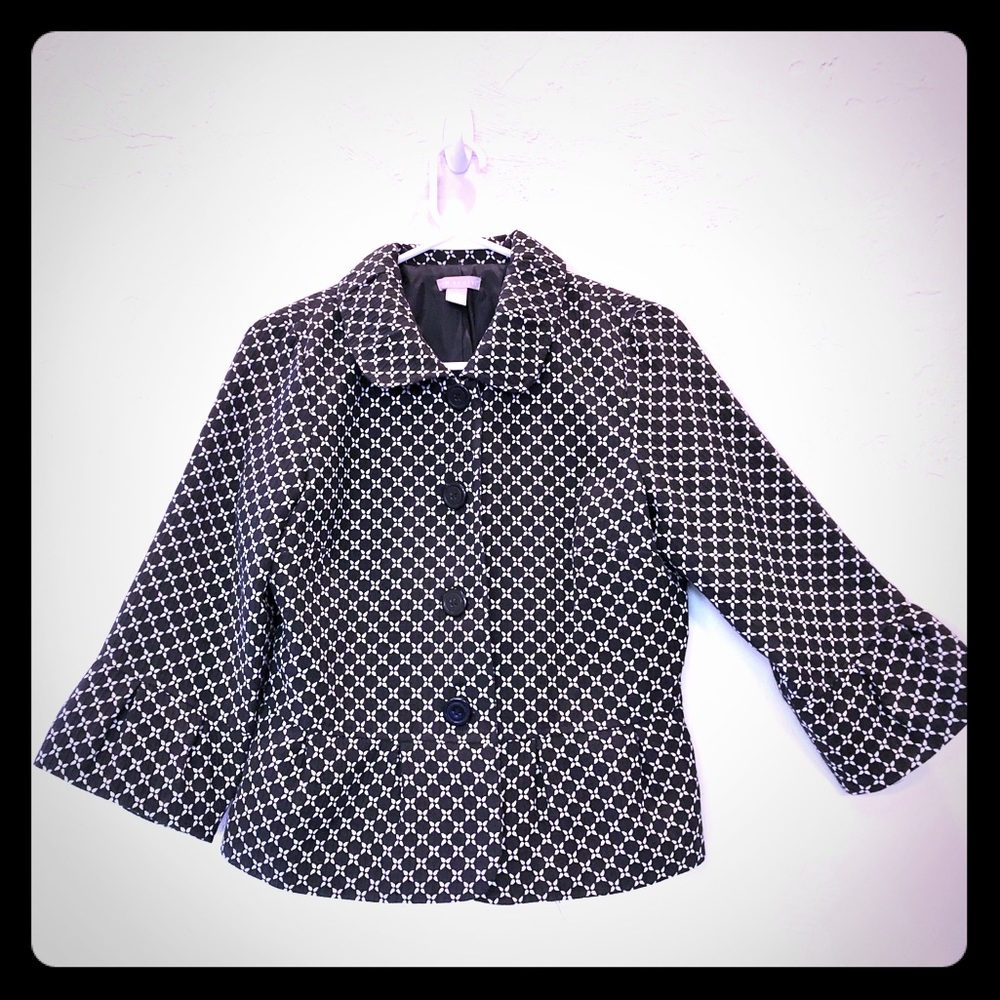 Kim Rogers Black & White Cropped Blazer (A6)